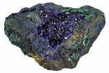 Sparkling Azurite Crystals With Malachite - Laos #107187-1